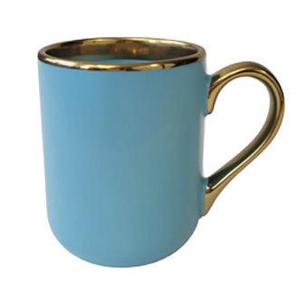 Coffee mug for sublimation with gold handle